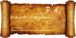 Pakurár Arianna névjegykártya